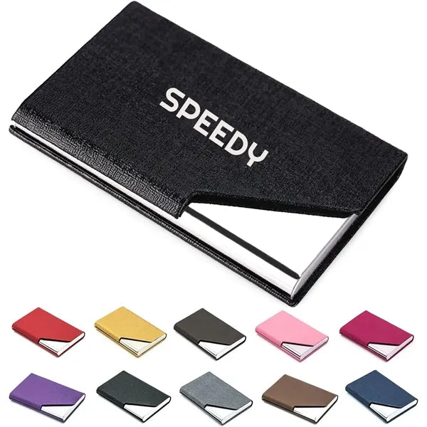 PU Leather and Stainless Steel Multi Business Card  Holder