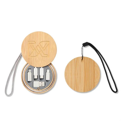 Data Cable Adapter Set with Bamboo Box