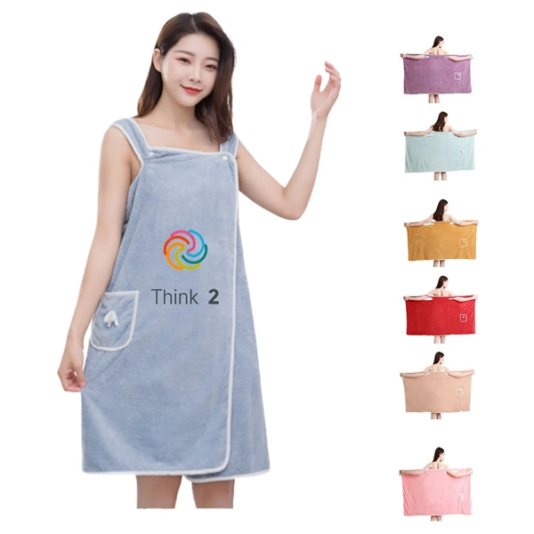 Coral Fleece Wearable Bath Towel