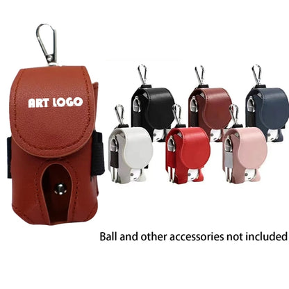 PU Leather Golf Ball Storage Pouch Bag Waist Pack
