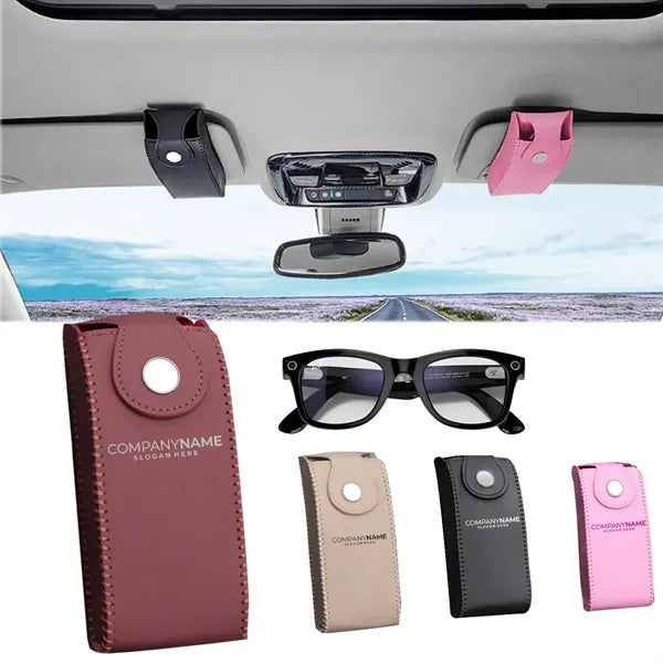 Car Visor Sunglasses Holder Storage Bag With Clip