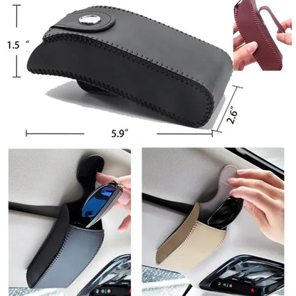 Car Visor Sunglasses Holder Storage Bag With Clip