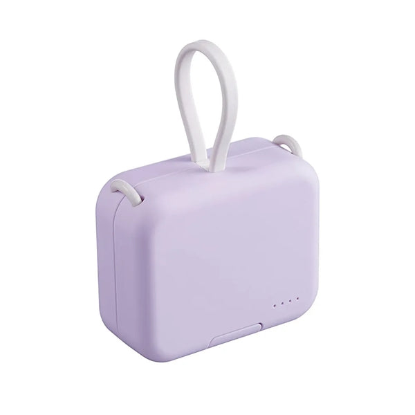 Mini Phone Charger 4000mAh Cute Power Bank Built in Cable