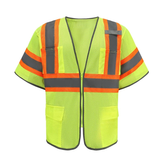 Mesh Safety Vest with Hi-Vis Strips ANSI Class 3 Customize