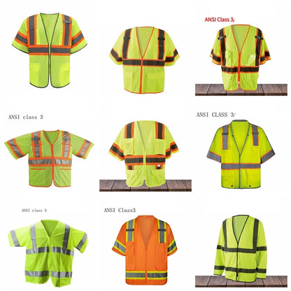 Mesh Safety Vest with Hi-Vis Strips ANSI Class 3 Customize