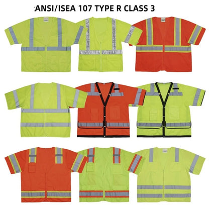 Mesh Safety Vest with Hi-Vis Strips ANSI Class 3 Customize