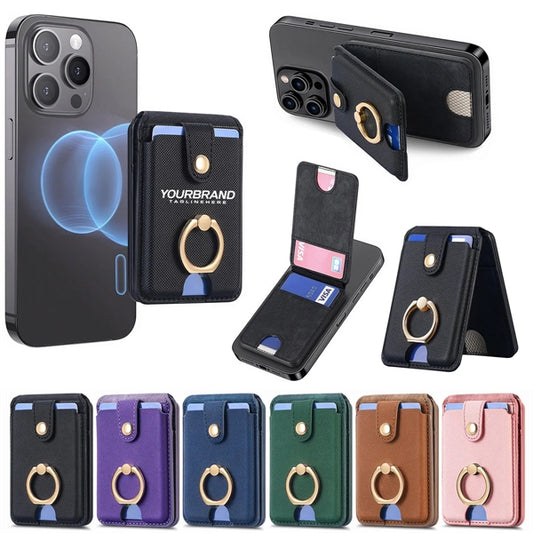 RFID Luxury Leather Magnetic Wallet Stand for Apple Phone 15