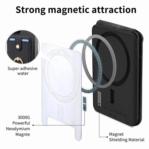 RFID Luxury Leather Magnetic Wallet Stand for Apple Phone 15