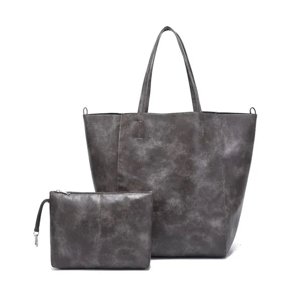 Women Leather Large Bags Shuolder With Flat Handles