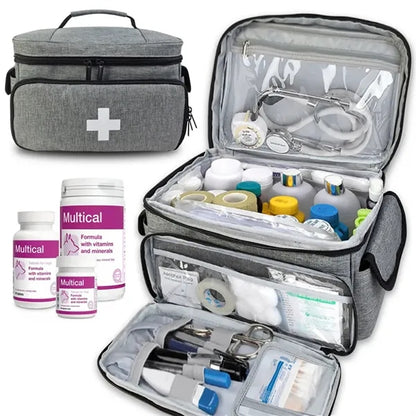 First Aid Bag Emergency Treatments Medicine Multi-Pocket