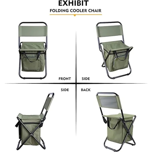Chair with Cooler Bag Foldable Compact Stool