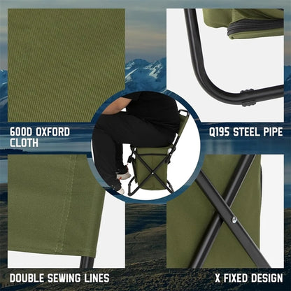 Chair with Cooler Bag Foldable Compact Stool