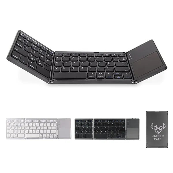 Tri-Fold Foldable Bluetooth Keyboard With Touchpad