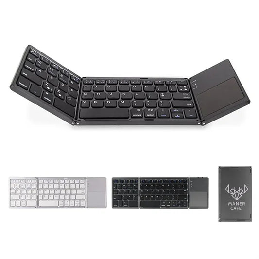 Tri-Fold Foldable Bluetooth Keyboard With Touchpad