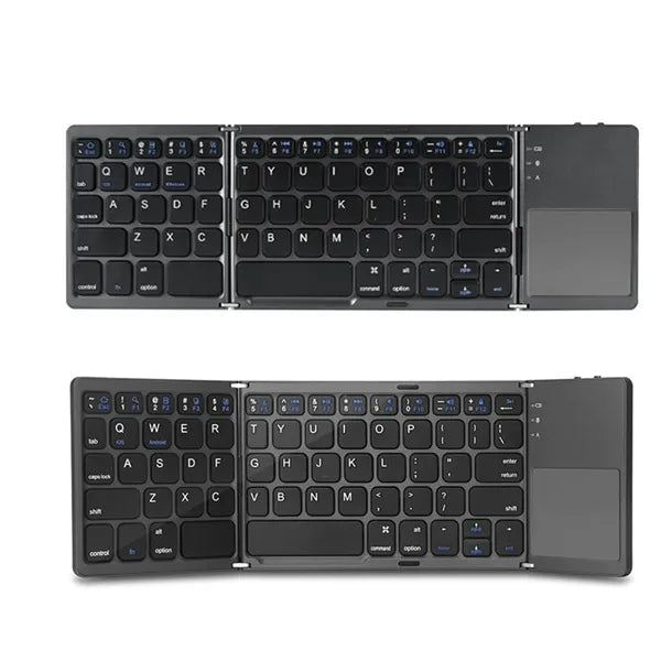 Tri-Fold Foldable Bluetooth Keyboard With Touchpad