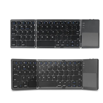 Tri-Fold Foldable Bluetooth Keyboard With Touchpad