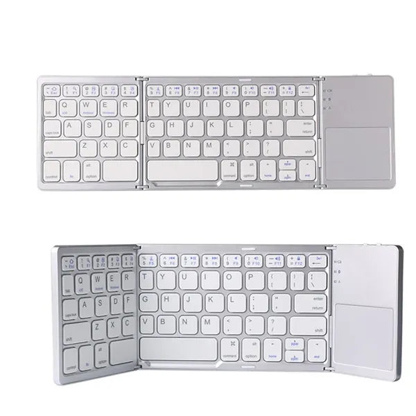 Tri-Fold Foldable Bluetooth Keyboard With Touchpad