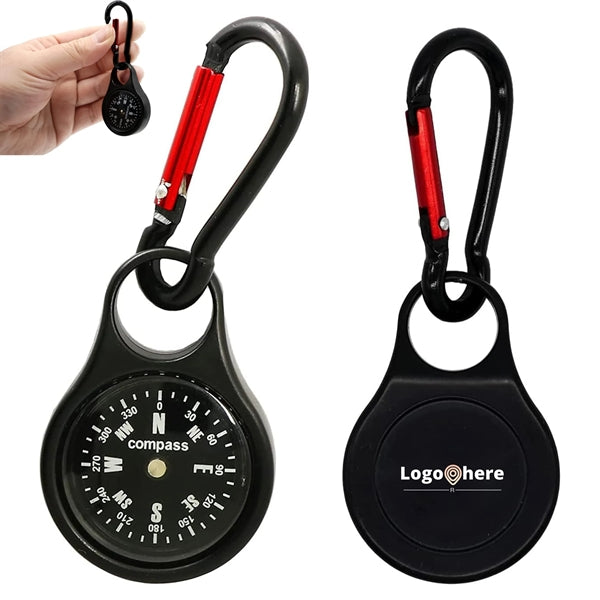 Mini Keychain Compass With Carabiner