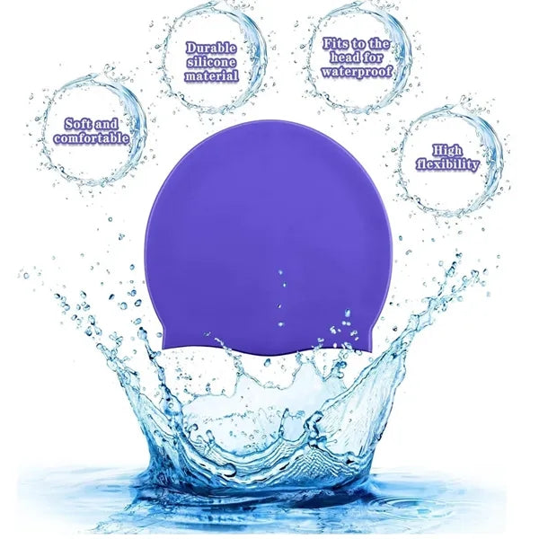 Solid Color Silicone Swimming Cap