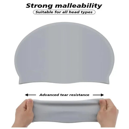 Solid Color Silicone Swimming Cap