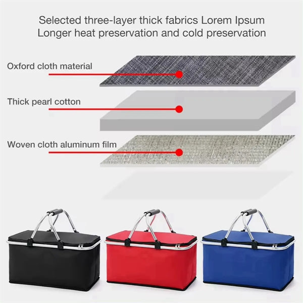 Foldable Large Insulated Picnic Basket