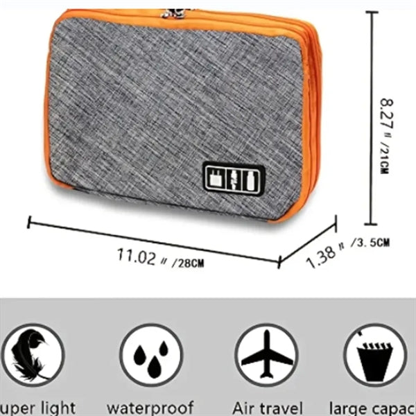 Waterproof Double Layer Travel Gear Organizer Electronics