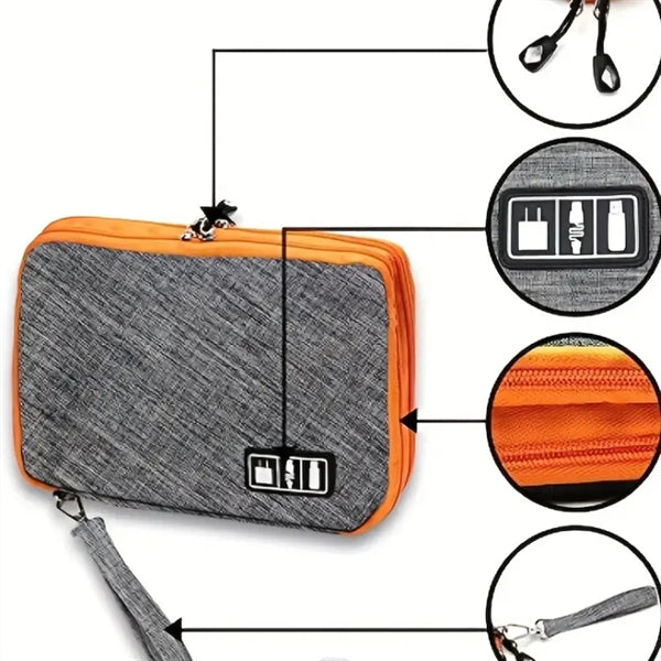Waterproof Double Layer Travel Gear Organizer Electronics