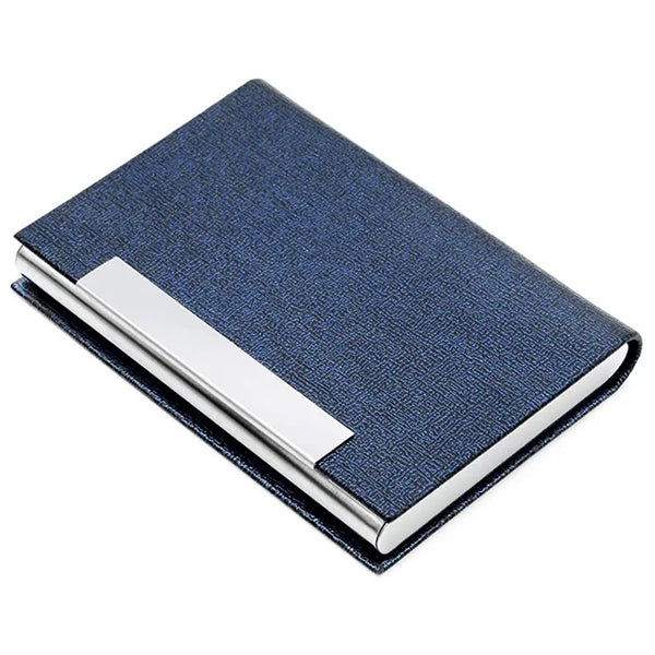 PU Leather and Stainless Steel Business Card Holder