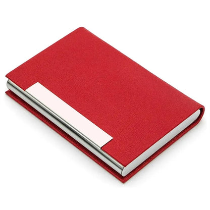 PU Leather and Stainless Steel Business Card Holder