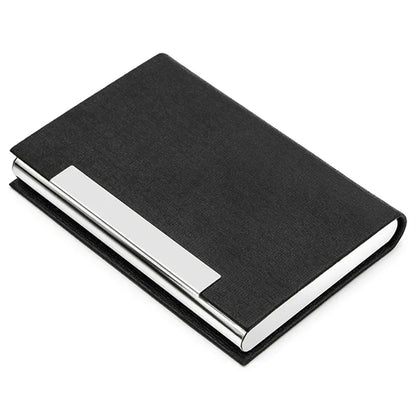 PU Leather and Stainless Steel Business Card Holder