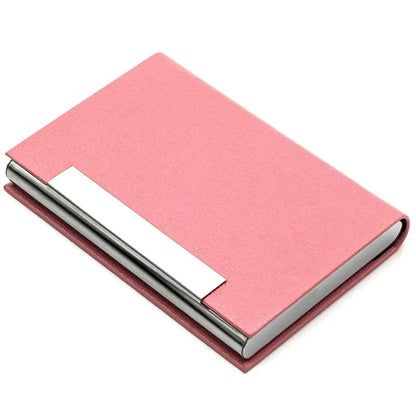 PU Leather and Stainless Steel Business Card Holder