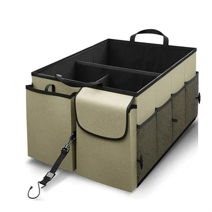 Compact Car Trunk Organizer with Adjustable Straps