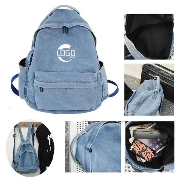 Denim Backpack , Fashion Canvas Rucksack for Everyday