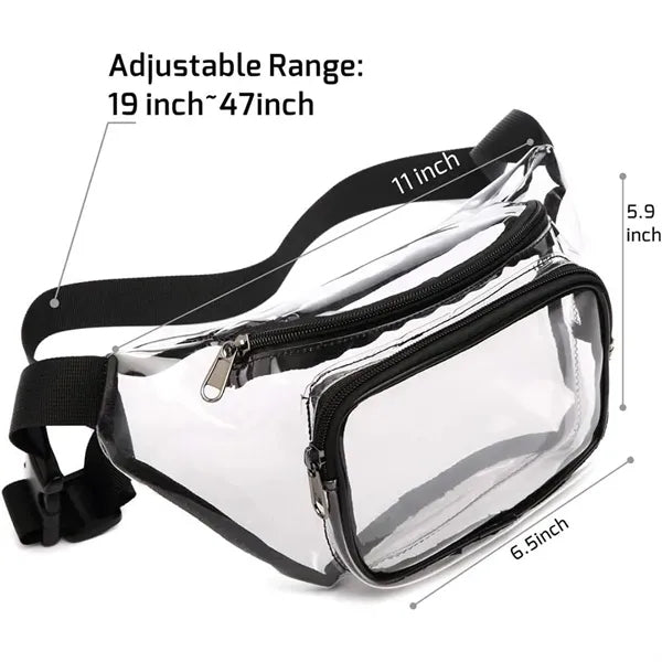 Clear Fanny Pack, Stadium Approved, Hands-Free Travel Bag.