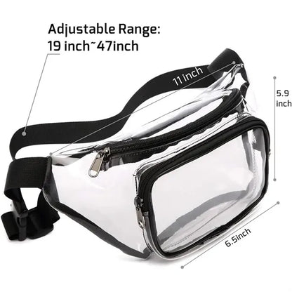 Clear Fanny Pack, Stadium Approved, Hands-Free Travel Bag.