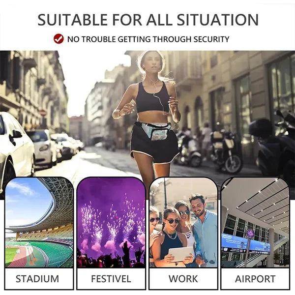 Clear Fanny Pack, Stadium Approved, Hands-Free Travel Bag.