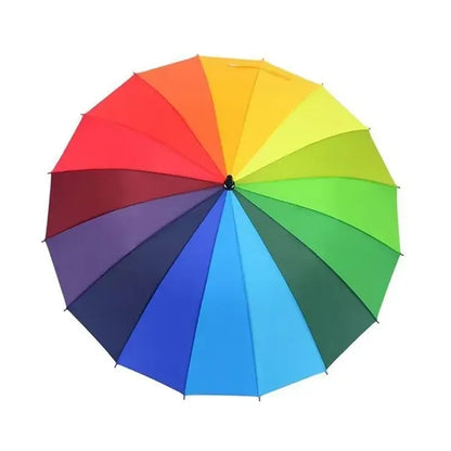 38" Waterproof 190T Rainbow 16 Bone LGBT Umbrella