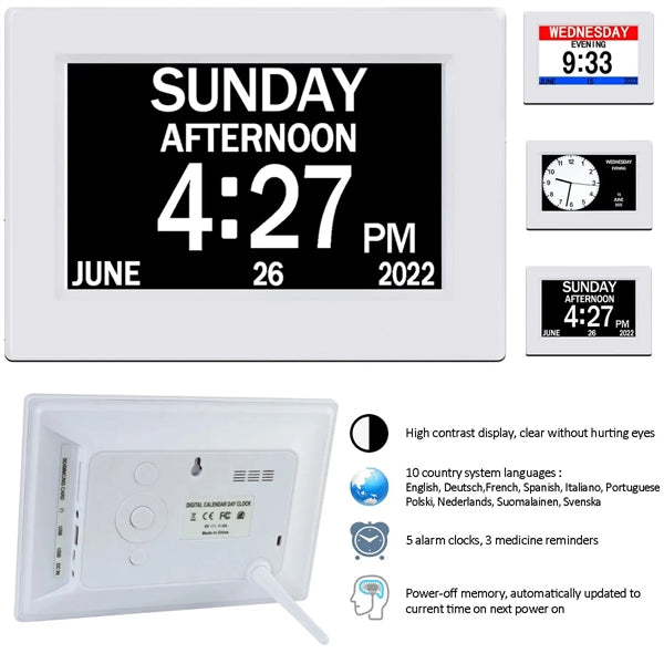 3 Colors Display Digital Calendar Alarm Desk Clock