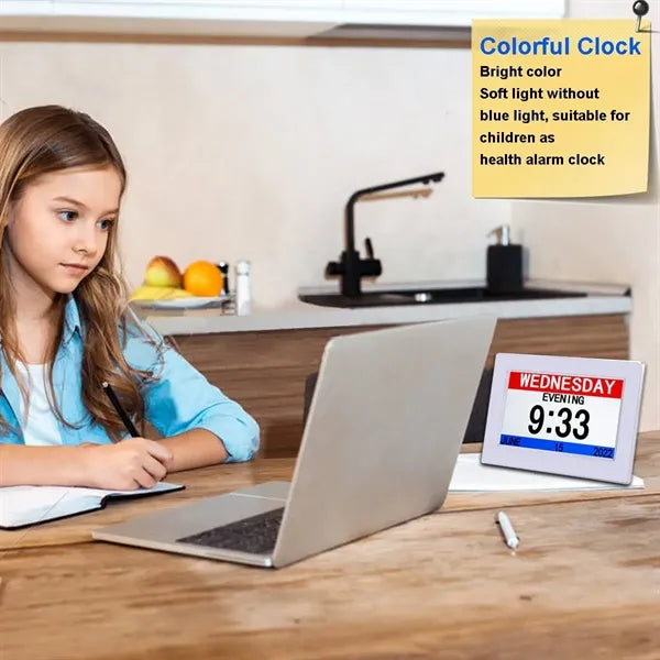 3 Colors Display Digital Calendar Alarm Desk Clock