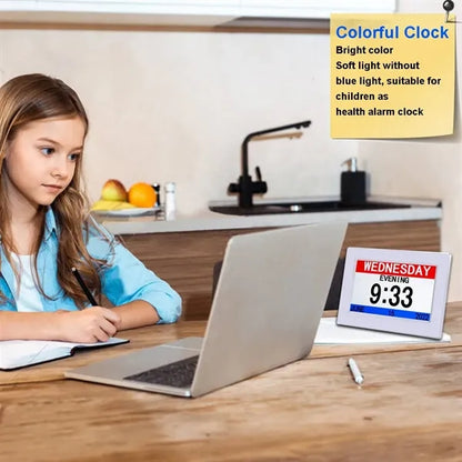 3 Colors Display Digital Calendar Alarm Desk Clock