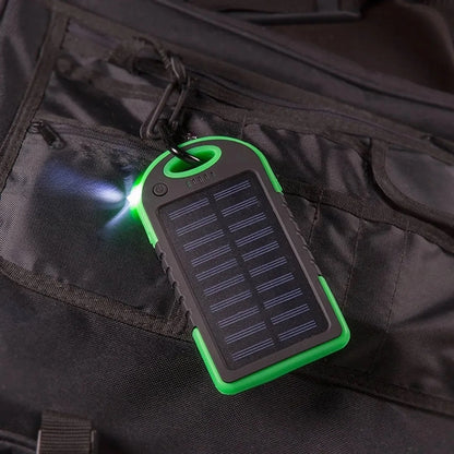 5000 mAh Portable Solar Power Bank Charger With Carabiner