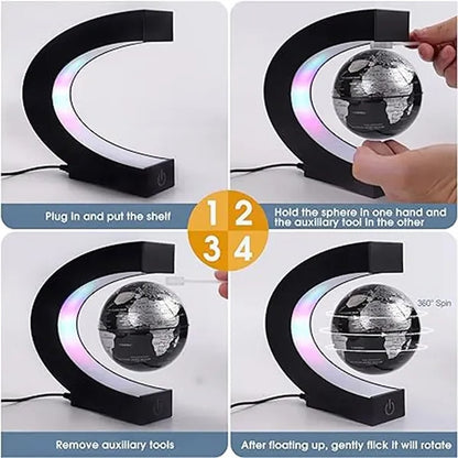 Floating Globe With Colored Led Lights