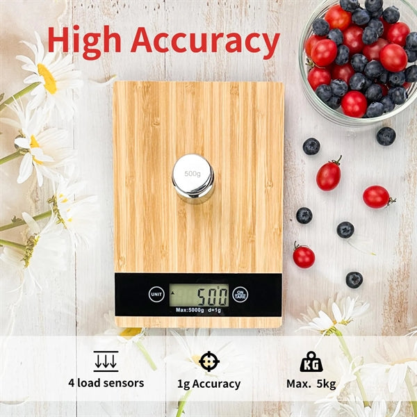 Lasered Eco-freindly Natural Bamboo Electronic Scale