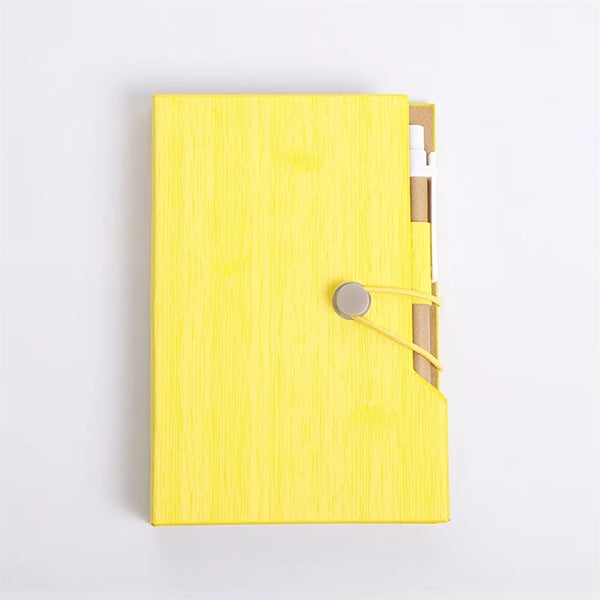 Eco-freindly Woodgrain Notebook with Sticky Notes And Pen