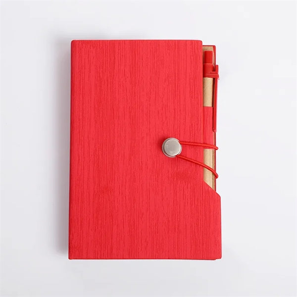 Eco-freindly Woodgrain Notebook with Sticky Notes And Pen