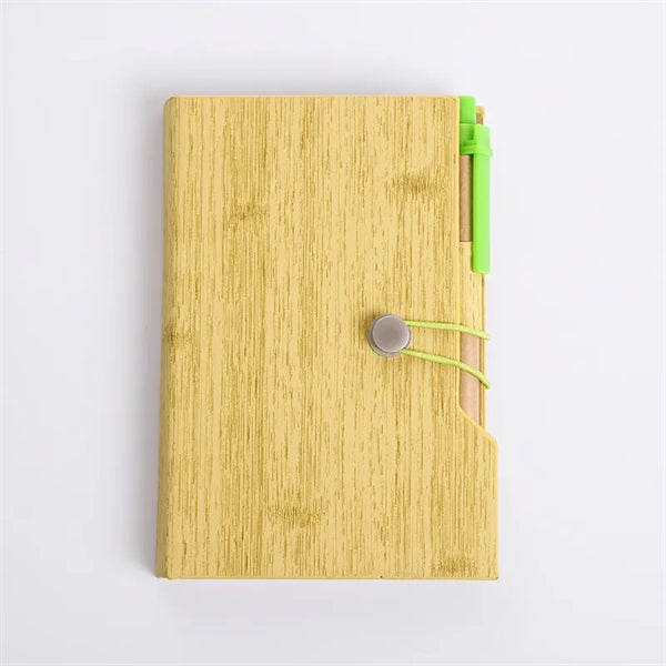 Eco-freindly Woodgrain Notebook with Sticky Notes And Pen