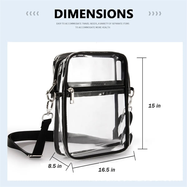 Clear Pvc Crossbody Bag Stadium Approved Messenger Purse