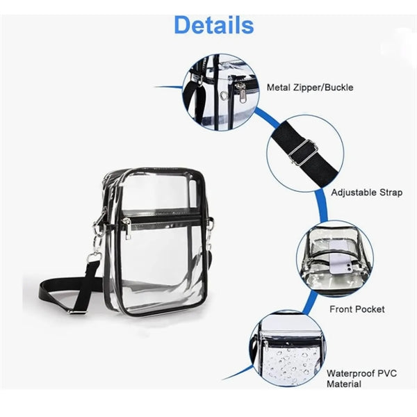 Clear Pvc Crossbody Bag Stadium Approved Messenger Purse