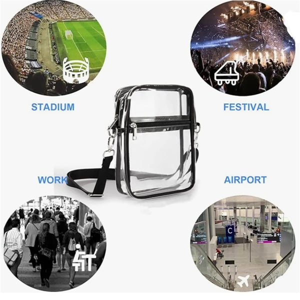 Clear Pvc Crossbody Bag Stadium Approved Messenger Purse