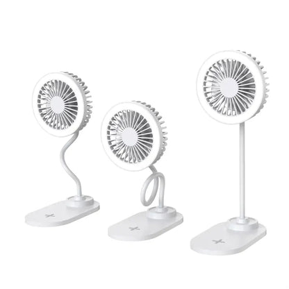 10W Fast Wireless Charger Fan with LED Light Ajustable Neck